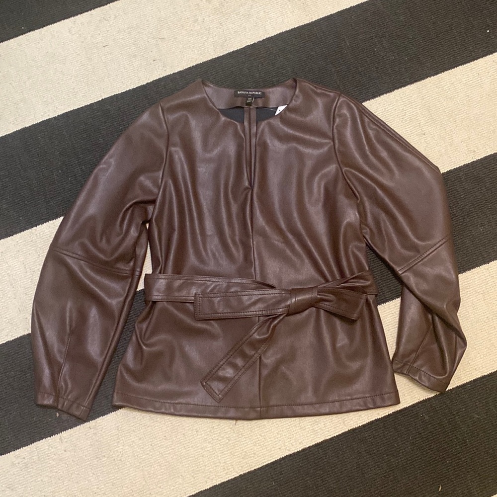 Banana Republic XS Feaux Leather  top